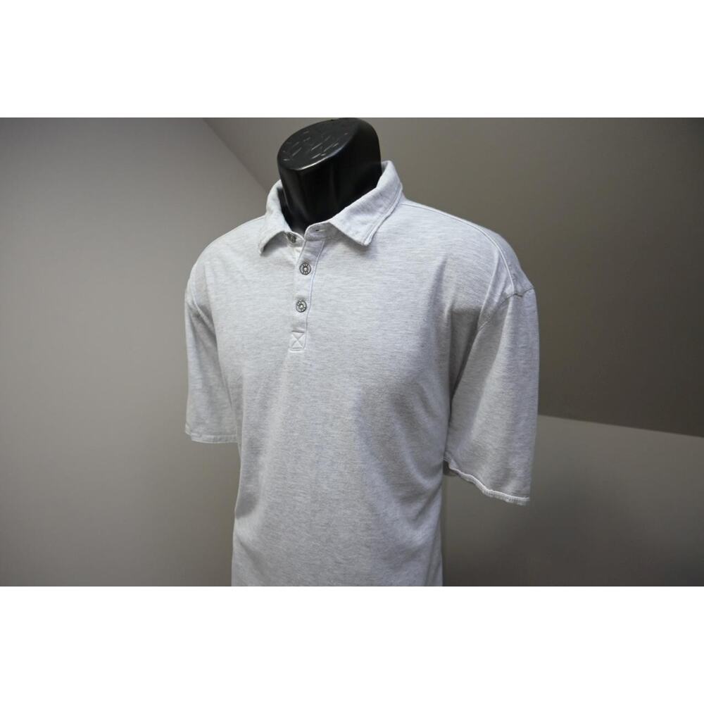 BKE Buckle Gray/White Polo Stretch Slim Fit Short Sleeve Shirt Mens Size 2XL XXL